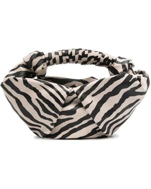 Simon Miller Zebra-Print Knotted Bucket Bag - White