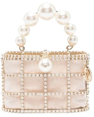 Rosantica Holli Faux Pearl-Embellished Mini Bag - White