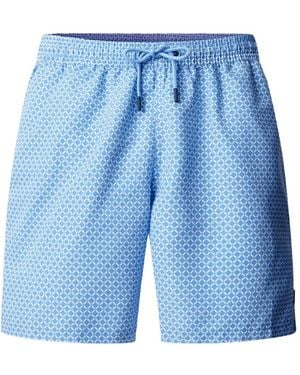 Hackett Badeshorts Mit Geometrischem Print - Blau