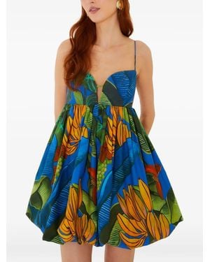 FARM Rio Banana Grapes Organic Cotton Minidress - Blue