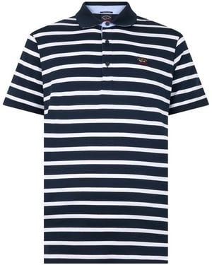Paul & Shark Striped Short-Sleeve Polo Shirt - Blue