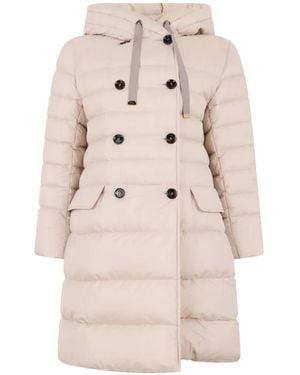 Moorer Hooded Double-Breasted Coat - Natural