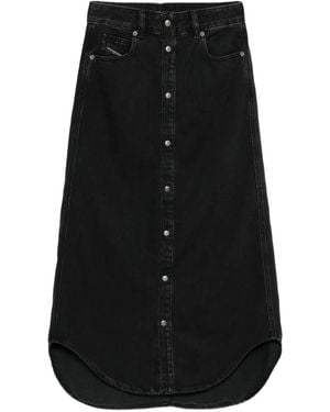 DIESEL Button-Front Denim Skirt - Black