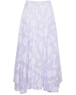 Cara Cara Floral-Print Sculpted Skirt - White