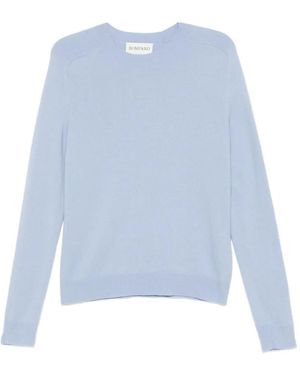 Bompard Round-Neck Hammer-Sleeved Sweater - Blue