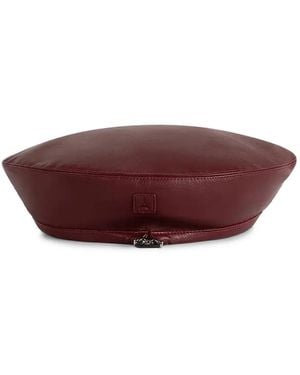 Manière De Voir Anya Faux-Leather Wine Beret Hat - Purple