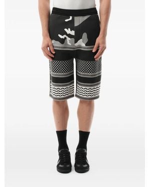Neil Barrett Camouflage-Print Drawstring Shorts - Black