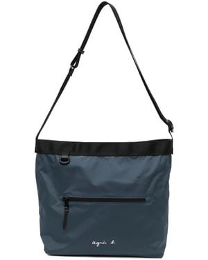 agnès b. Fred Shoulder Bag - Blue