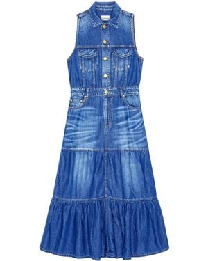Ganni Sleeveless Denim Dress - Blue
