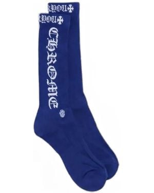 Chrome Hearts Logo-Intarsia Socks - Blue