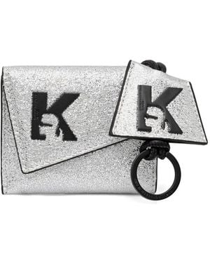 KARL LAGERFELD Logo-Patch Charm Wallet Set (Set Of Two) - Gray