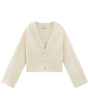 Woolrich Striped Cotton Cardigan - White