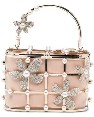 Rosantica Holli Delia Crystal-Embellished Floral-Motif Tote Bag - Metallic