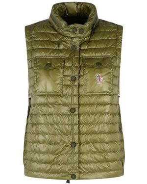 Moncler 'Gumiane' Padded Vest With Polyamide Hood - Green