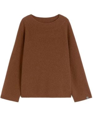 Max Mara Laser crew-neck long-sleeve sweater - Marrón