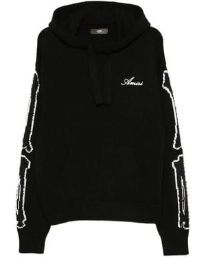 Amiri Bone-Print Hoodie - Black