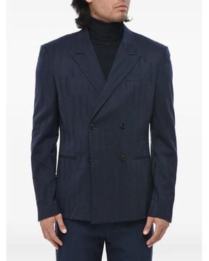 Off-White c/o Virgil Abloh Jacquard Double-Breasted Blazer - Blue