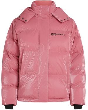 KARL LAGERFELD Hooded-Neckline Padded Jacket - Pink