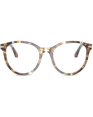 Giorgio Armani Tortoiseshell Round Glasses - Brown