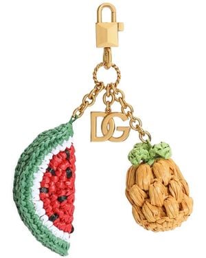 Dolce & Gabbana Porte-Clés En Métal Avec Breloques - Métallisé