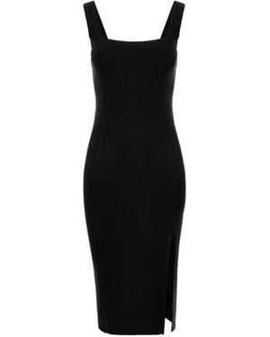 ROSERRY Kensington Side-Slit Midi Dress - Black