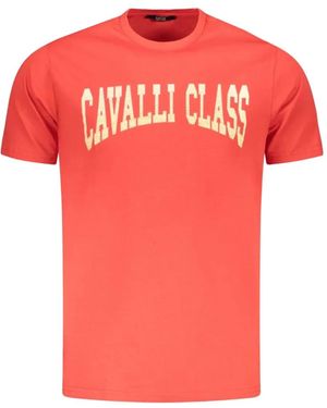 Roberto Cavalli Logo-Print T-Shirt - Red