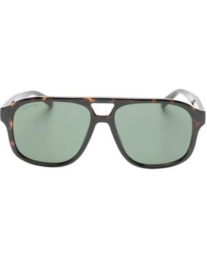 Gucci Tortoiseshell-Effect Sunglasses - Green