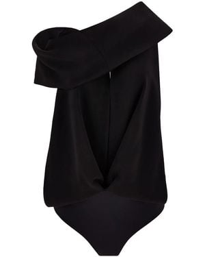 Ferragamo Body Drapeado Con Aberturas - Negro
