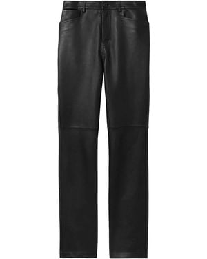 Proenza Schouler Leather Straight-Leg Pants - Black