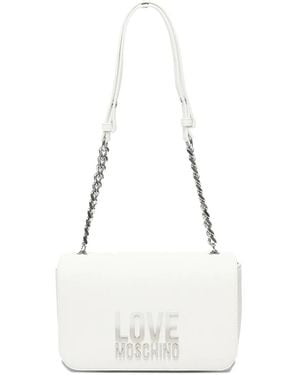 Love Moschino Chain-Strap Logo Shoulder Bag - White