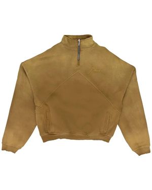Rhude Logo-Detail Half-Zip Sweatshirt - Natural
