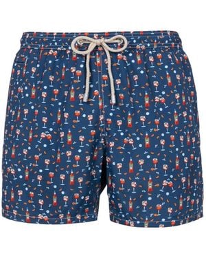 MC2 Saint Barth Bañador Lighting Con Estampado De Cóctel - Azul