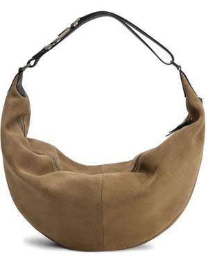 Lemaire Suede Leather Zip Shoulder Bag - Metallic