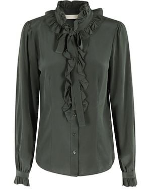 Ulla Johnson Ruffled Silk Blouse - グリーン