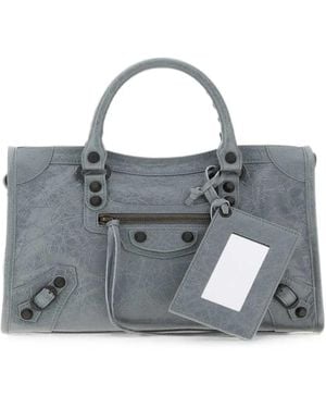 Balenciaga Small Le City Leather Tote Bag - Grey