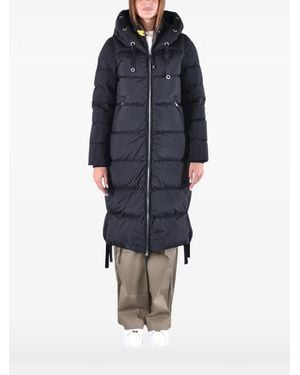 Parajumpers Panda Quilted Hooded Oversized Coat - Blue