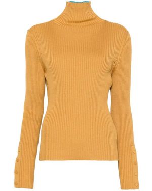 Paul Smith Ribbed-Knit Button-Cuff Sweater - Yellow