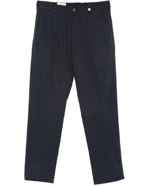 Myths Button-Fastening Pleated Trousers - Blue