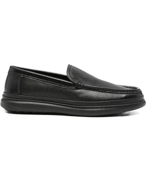 SERGIO MORETTI FIRENZE Perforated Leather Loafers - Black