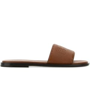 Fendi Sandalen Mit Logo-Prägung - Braun