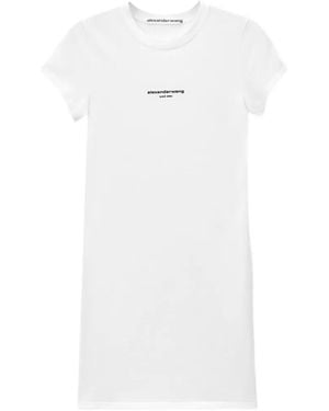 Alexander Wang Logo-Print Mini Dress - White