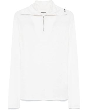 Jil Sander Zip-Up T-Shirt - White