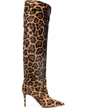 SCAROSSO X Brian Atwood Carra Leopard-Print Boots - Brown