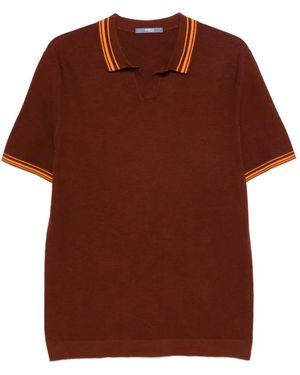 People Of Shibuya Stripe-Trim T-Shirt - Brown