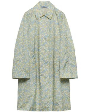 Prada Chubasquero Re-Nylon Estampado - Azul