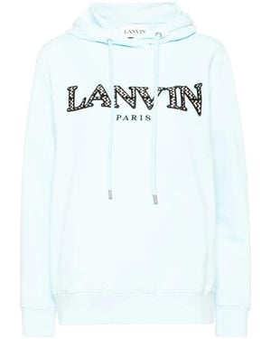 Lanvin Logo Print Hoodie - Blue