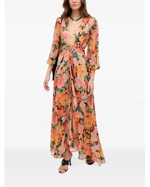 RIXO London Abito Midi A Fiori - Bianco