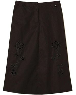 Twinset Embroidered Midi Skirt - Black