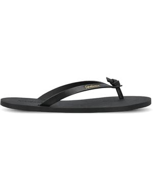 Saint Laurent Pool Knot-Detail Sandals - White