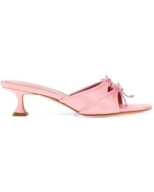 AMINA MUADDI Eleonora Bow-Detail Heeled Sandals - Pink